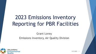 2023 Permit by Rule PBR Emissions Inventory Reporting Guidance [upl. by Ennaeed]