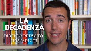 LA DECADENZA  Diritto privato in 3 minuti ⌛️ [upl. by Revlis179]