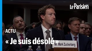 Mark Zuckerberg présente ses excuses devant les familles victimes des dérives des réseaux sociaux [upl. by Anirtruc]