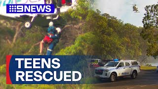 Teens rescued from National Park after being lost in Sydney’s north  9 News Australia [upl. by Pellegrini218]