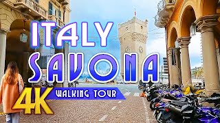 Historic Charm of Savona Walking Tour in 4K  Famous Porticoes on Via Paleocapa Piazza Sisto IV [upl. by Jaine]