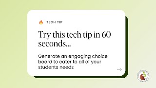 Try This Tech Tip in 60 Seconds…Generate an engaging choice board to meet your students needs [upl. by Nohsar]