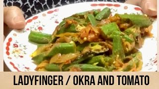 ANGLOINDIAN LADYFINGERS AND TOMATOES LENT RECIPE BANDYCOY  OKRA FRY  LADYFINGERS SIDE DISH [upl. by Genie]