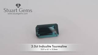 30ct Indicolite Tourmaline Octagon Cut [upl. by Nueormahc594]