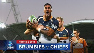 Brumbies v Chiefs  Super Rugby 2019 Rd 2 Highlights [upl. by Myo]