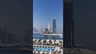 View from the Hilton Hotel dubai palm jumeirahdubai dubailife travel hiltonhonors [upl. by Eillam]