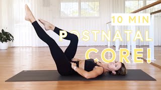 Postnatal Core Pilates Workout Regain Strength Safely [upl. by Nannek]