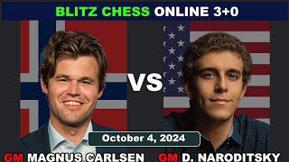 Magnus Carlsen vs Daniel Naroditsky  Blitz Chess 30  ChessCom  October 4 2024 [upl. by Noscire]