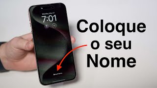 Como Colocar seu Nome na Tela do iPhone [upl. by Shalna406]