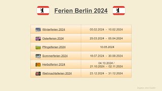 Ferien Berlin 2024 [upl. by Nedloh337]