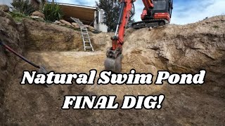 Building Our Natural Swim Pond  THE FINAL DIG   229 [upl. by Aimas]