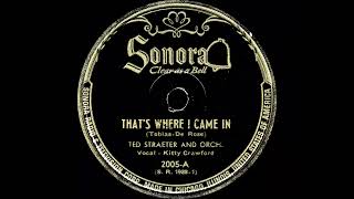 Thats Where I Came In  Heartaches  Ted Straeter and His Orchestra 1947 [upl. by Malcah]