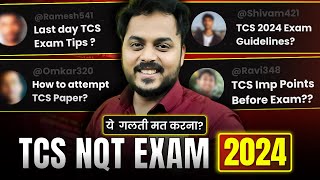 How to attempt TCS Paper  TCS 2024 Exam Guidelines  MOST IMPORTANT POINTS BEFORE APPEARING IN TCS [upl. by Adnahcal]