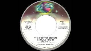 1982 Pointer Sisters  Should I Do It mono radio promo 45 [upl. by Willa]