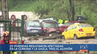 20 fueron las viviendas afectadas tras en aluvión el La Comuna y La Gasca [upl. by Wallach]