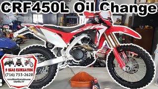 Engine Oil amp Filter Change  Honda CRF450L amp Air Filter Service CRF 450L [upl. by Aroda]