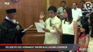 ER Ejercito out Hernandez sworn in as Laguna governor [upl. by Enyleve37]