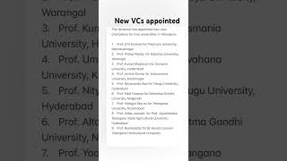 Vice Chancellors appointed for nine universities in Telangana [upl. by Chaiken]