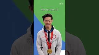 Nathan Chen reacts to his Beijing 2022 gold medalwinning free skate [upl. by Oznofla]