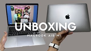 UNBOXING MACBOOK AIR M1 IN 2024 [upl. by Balf182]