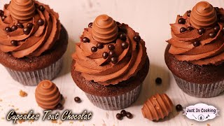 ❀ Recette des Cupcakes de Pâques Tout Chocolat Cœur Praliné ❀ [upl. by Ticknor]