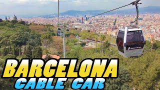 TELEFERIC DE MONTJUIC  Cable Car Barcelona 4k [upl. by Grunberg]