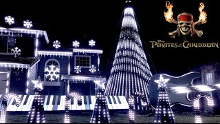 Pirates of the Caribbean Christmas Light Show 2018 [upl. by Earb960]