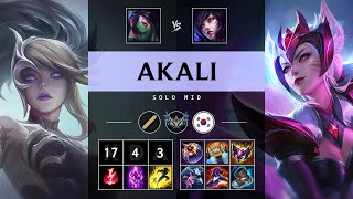 Akali Mid vs Ahri Triple Kill Legendary  KR Challenger Patch 1421 [upl. by Zarah]