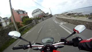 Fouesnant Finistère Bretagne à moto en Ducati et Kawasaki [upl. by Aihsenyt]