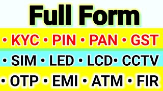 Important Full Form💥 Top Full Form fullforms fullformgk [upl. by Aleda]