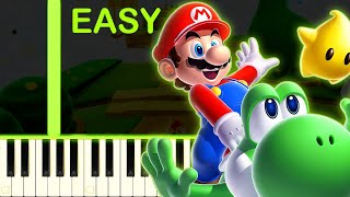 SUPER MARIO GALAXY 2 THEME  EASY Piano Tutorial [upl. by Alexandros]