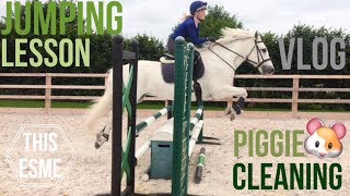 Vlog  Jumping Lesson and Piggie cleaning  This Esme [upl. by Daren]