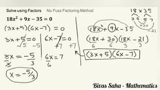 Quadratic Equations Factoring Method [upl. by Quenna]