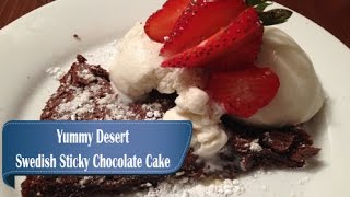 How To Make Epic Swedish Sticky Chocolate Cake Kladdkaka Yummy Desert [upl. by Ataner563]