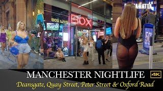 Manchester Deansgate Nightlife Walk in 4K [upl. by Samuelson]