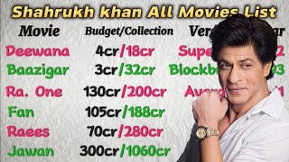 Shahrukh Khan All Movie List [upl. by Afrikah]