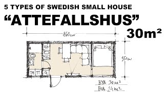 Architecture sketching  Swedish small house Attefallshus 30 m² [upl. by Alfonse]