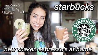 How To Make The New Starbucks Drinks At Home by an exbarista Shaken Espresso Drinks amp more [upl. by Venetia981]