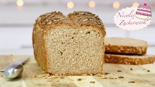 Dinkelvollkornbrot mit Sonnenblumenkernen I 100 Vollkorn I lecker und sättigend [upl. by Leatrice]