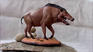 Entelodont Prehistoric Predators Killer Pig Polymer clay SHABALIN DESIGN [upl. by Goodrich]