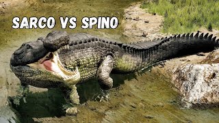 Sarcosuchus VS Spinosaurus PVP  Path of Titans [upl. by Bale567]