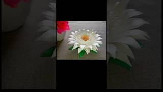 How to make flowers with paper cupsBeautiful flowerspaper cupshortslikesubscribe [upl. by Annauqahs]