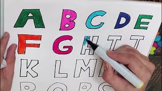 Alphabets Coloring  Learn Alphabets  abcdefghijklmnopqrstuvwxyz with ABC Song [upl. by Elletnohs]