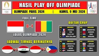 Hasil Play Off Olimpiade 2024 Hari Ini  INDONESIA vs GUINEA [upl. by Marybeth294]