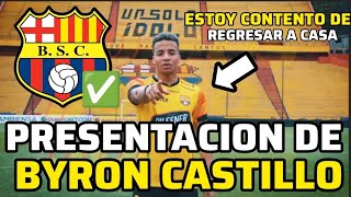 BYRON CASTILLO ES PRESENTADO COMO NUEVO JUGADOR DE BARCELONA SC  EL IDOLO SE REFUERZA [upl. by Spanjian]