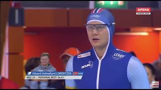 Håvard Lorentzen 500m  3485 World Cup 5 Erfurt 20172018 [upl. by Attenaej]