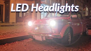 LED Headlights on the Classic Mini Cooper [upl. by Nawrocki848]