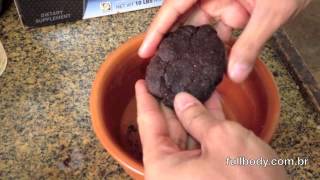 Receita TRUFA de Chocolate com recheio de pasta de amendoim  FITNESS [upl. by Corey]