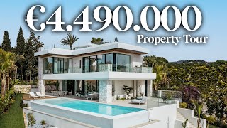 Touring a €4490000 Modern Luxury House with Sea Views in Marbella Spain  Drumelia Real Estate [upl. by Oisangi]