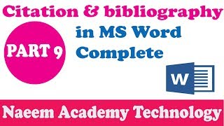 Citation amp Bibliography in Ms Word Urdu Hindi Tutorial [upl. by Griselda]